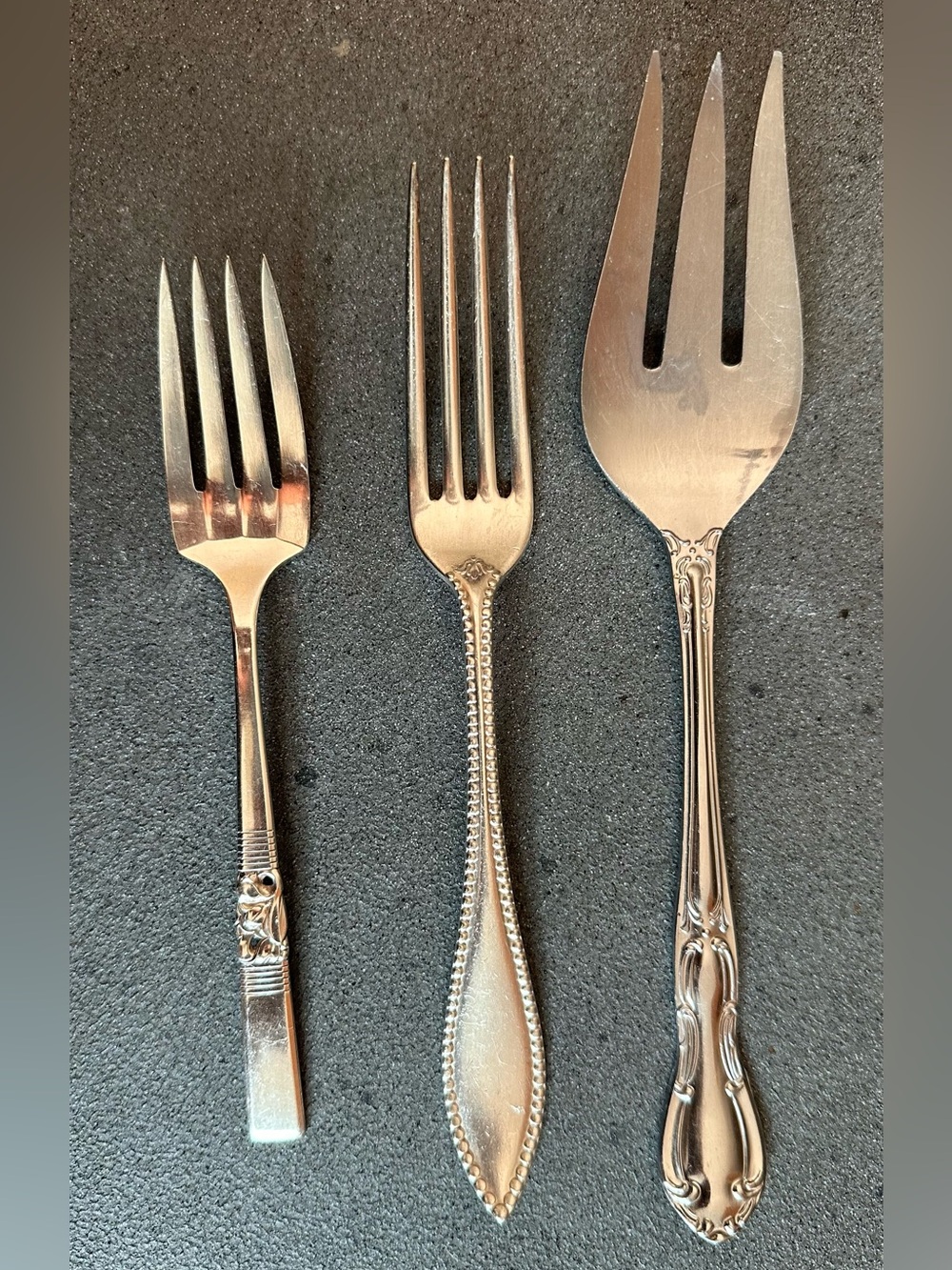 Classic Silver Serving Forks - Polished Stainless Set